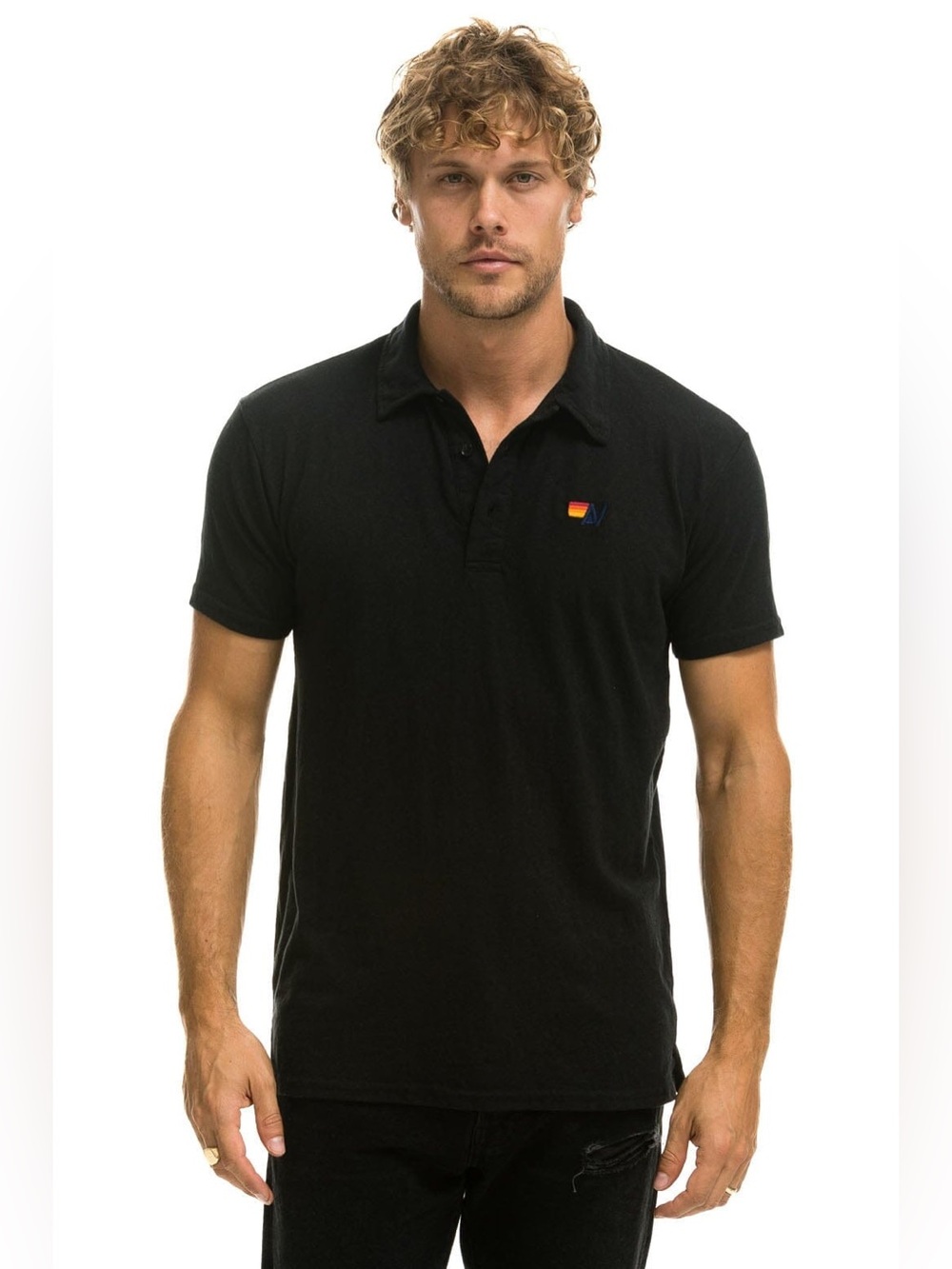 AVIATOR NATION POLO - BLACK men’s size large